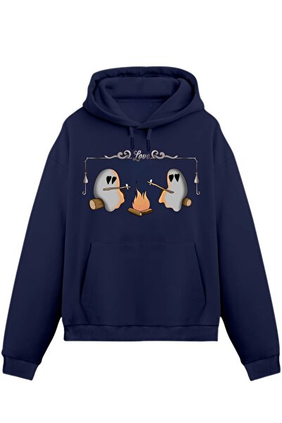 Rabona Fashion Camping Fire Love – Φούτερ / Μπλούζα με κουκούλα με σχέδιο Gho...
