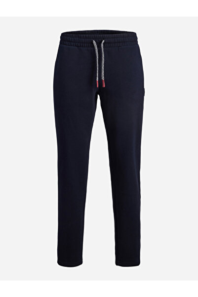Jack & Jones Navy Cotton Blend Solid Joggers