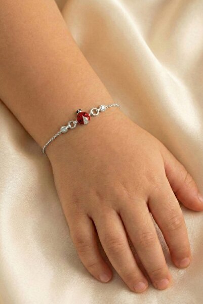 Söğütlü Silver 925 Ayar Gümüş Rodaj Kırmızı Mineli Uğur Böceği Figürlü Çocuk ...