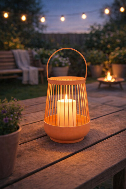 Binbirreyon Çelik Tealight Mumluk Şamdan Mum Taşıyıcı 16cm Renkli Taşıma Sapl...