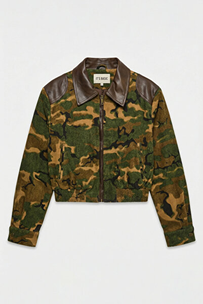 it's basic Γυναικείο μπουφάν παραλλαγής w5 Bomber Δερμάτινο με λεπτομερή ειδι...