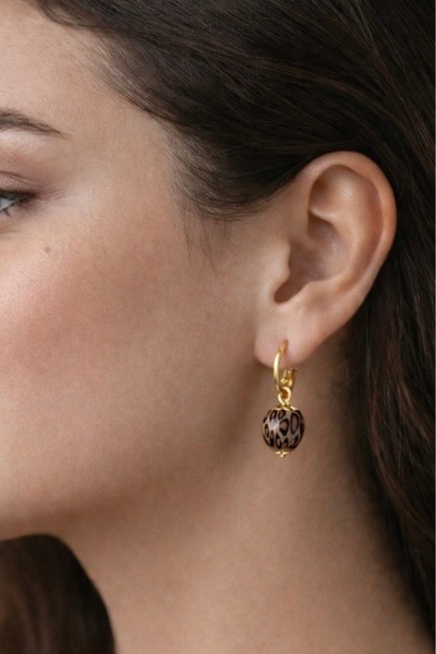 HALHALMILL Leopar Desenli Küpe