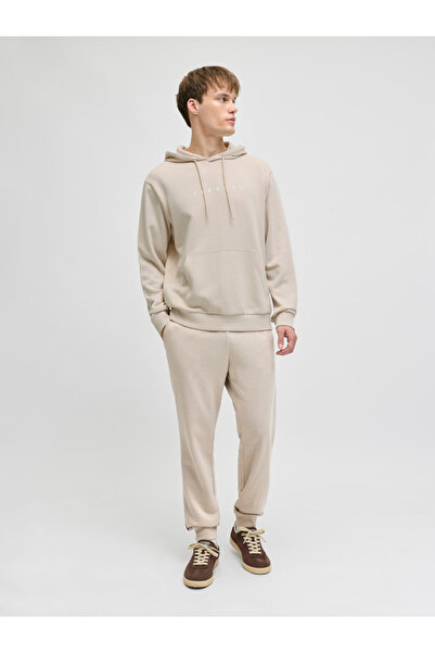 Jack & Jones Beige Drawstring Waist Cuffed Joggers