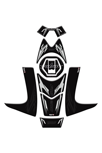 Redline Grafik Bajaj Pulsar RS 200 New Design Siyah Gri Tank Pad Set