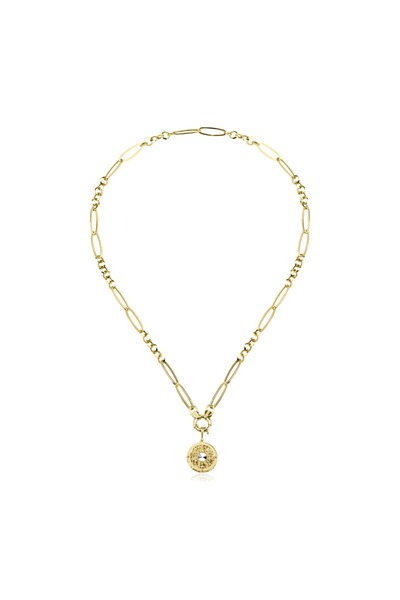 Harem Altın Güneş Kolye Ucu Ataş Zincir Kolye ZKU059