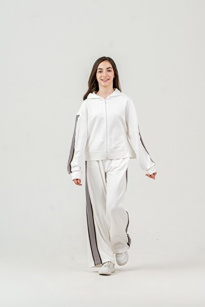 Mışıl Kids Gornji i donji deo trenerke za devojčice sa prugama na levoj i des...