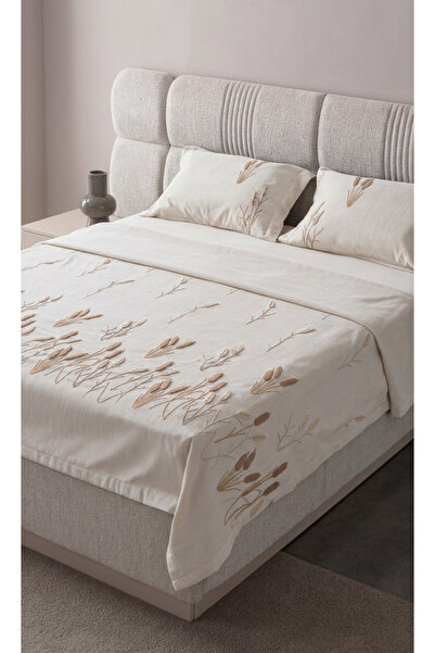 BUGİ HOME COLLECTİON Çeyizlik Nakışlı Punch Şönil 2 Adet Yastık 1 Adet Çift K...