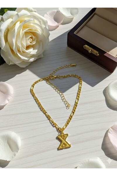 Shiklik Gold Color Figaro Chain and Special Letter Design Women's Anklet