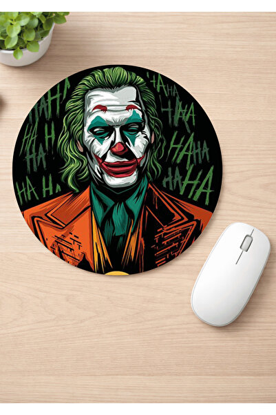 Eylül Design لوحة ماوس مستديرة مطبوعة بتصميم الجوكر، لوحة ماوس مريحة مضادة لل...