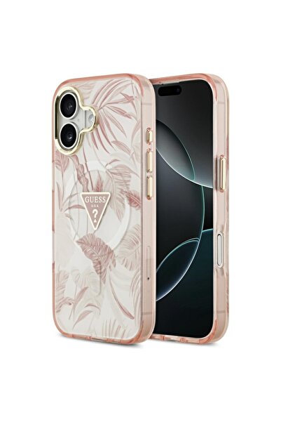 Guess Carcasă pentru iPhone 17, Jungle Tonal Triangle MagSafe, roz