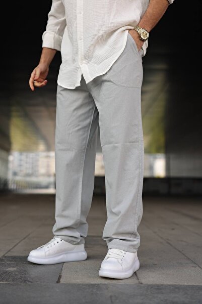 Minharir Men's Raw Linen Trousers