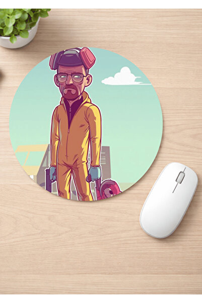 Eylül Design Breaking Bad Printed Round Non-Slip Mousepad Ergonomic Mouse Pad