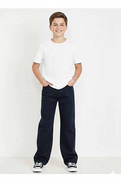 rois Boys' Gabardine Baggy Navy Blue Pants