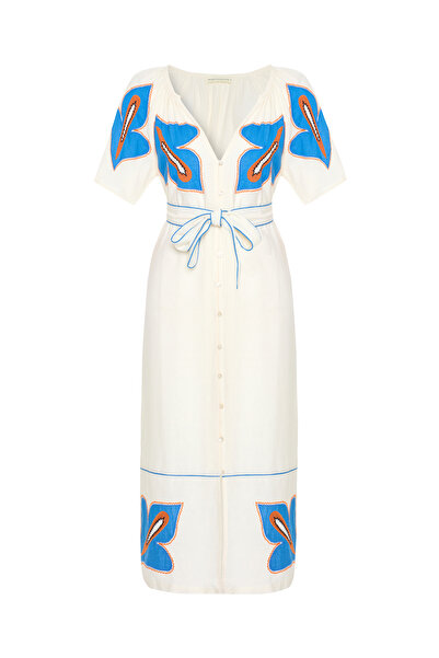 Mudo NAKIŞLI KEMERLİ A FORM MİDİ GÖMLEK ELBİSE