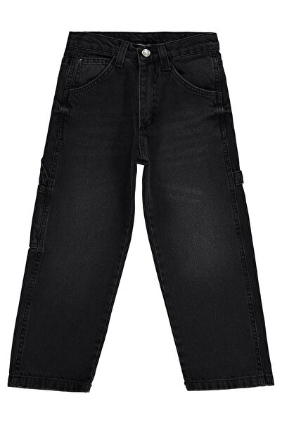 Civil Boys بنطلون جينز فضفاض من يان بجيوب للأعمار من 6-9 سنوات - أسود للأعمار...