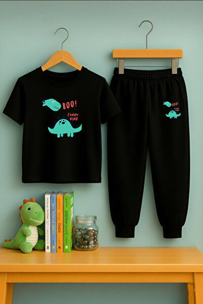 VODEXA Combinație trening și tricou pentru băieți |   Set imprimat Boo dino, ...