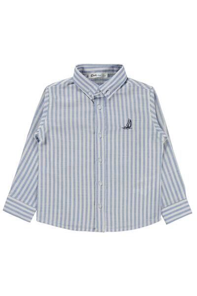 Civil Boys Nakışlı Gömlek 2-5 Yaş Gömlek - Mavi 4-5 Yaş