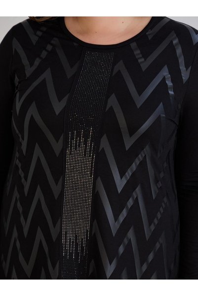 ModaMinar Women's New Season Plus Size Stone-Embellished Dress