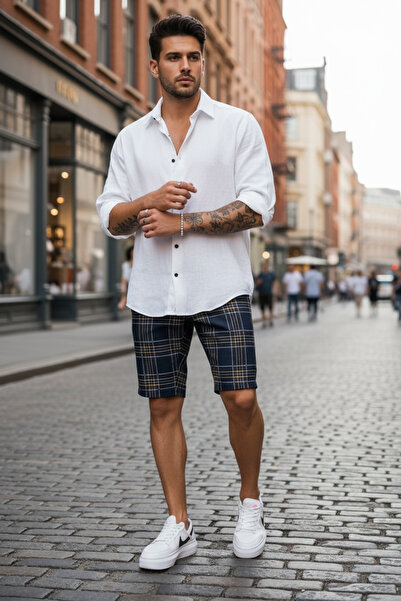 dehaine Pantaloni sucrti casual pentru barbati, in carouri, slim fit, 13111, ...