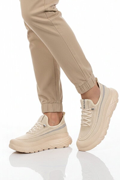 Pierre Cardin Beige Mesh Lightweight Stretchy Memory Foam Sole Men's Sports S...