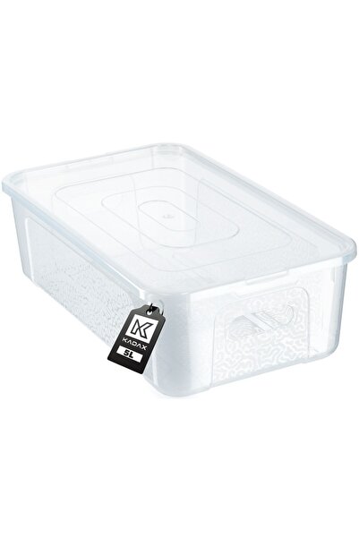 KADAX Recipient din plastic de 5 litri cu capac, transparent, cu încuietoare,...