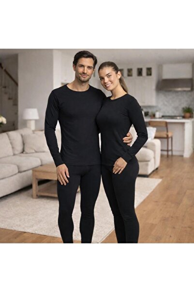 THEBEK Winter Unisex Inside Fleece Thermal Suit Underwear Cotton Underwear Me...