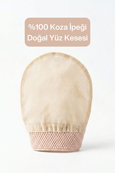 Oinone %100 Koza İpeği Yüz Kesesi | Doğal İpek Lastikli Peeling Eldiveni | Ek...