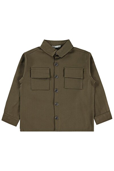 Civil Boys Embroidered Pocket Shirt for 6-9 Years Old - Khaki 8-9 Years Old