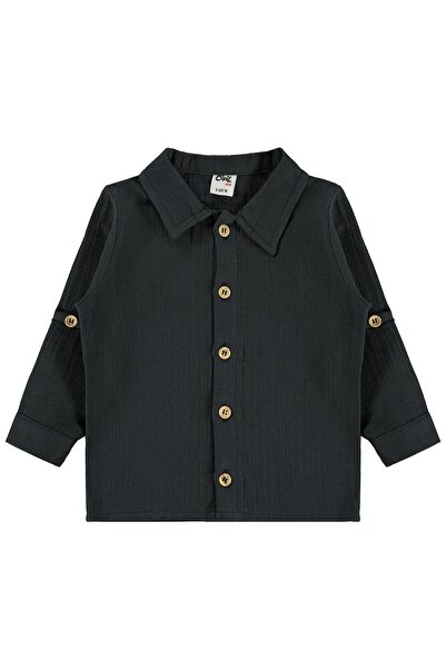 Civil Baby Muslin Long Sleeve Shirt 6-18 Months - Gray 9-12 Months