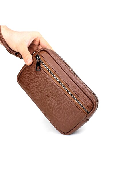 deri,se club Men's Tan Color Multi-Compartment Card Holder Detailed Luxury Ha...