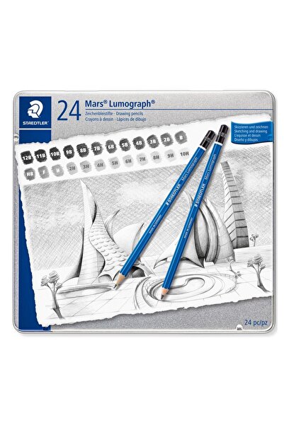 Genel Markalar Staedtler Kurşun Kalem Mars Lumograph Metal 24 Lü 100 G24