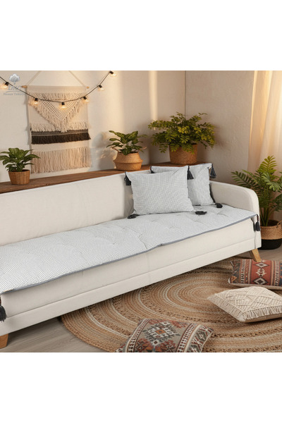 DNC home tekstil Linen Pet-Friendly Sofa Pad/Seat Mattress, Washable Size Options, Includes Throw Pillow Gift