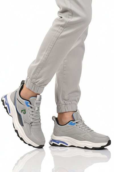 Pierre Cardin Gray Mesh Lightweight Stretchy Memory Foam Sole Men's Sports Sh...