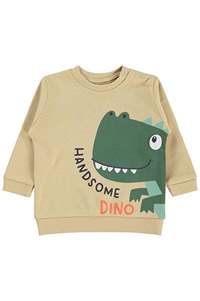 Civil Baby Φούτερ Dinosaur με τύπωμα για 6-18 μηνών - Καφέ 12-18 μηνών