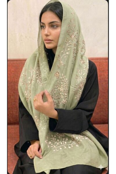 Veil Designer Two-layered voile veil with embroidery in the center, Japanese ...