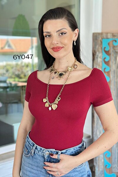 İnce Topuk Corset Effect Strapless Stretch Fabric Body 0Y006