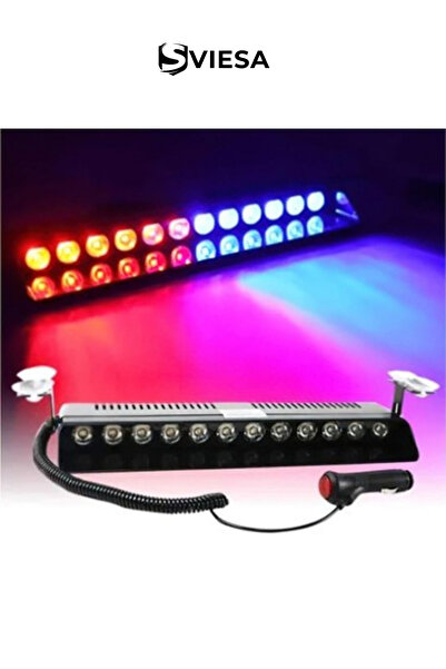 Sviesa S12 Çakar Çakmaklık Girişli 12 Ledli Kırmızı-Mavi