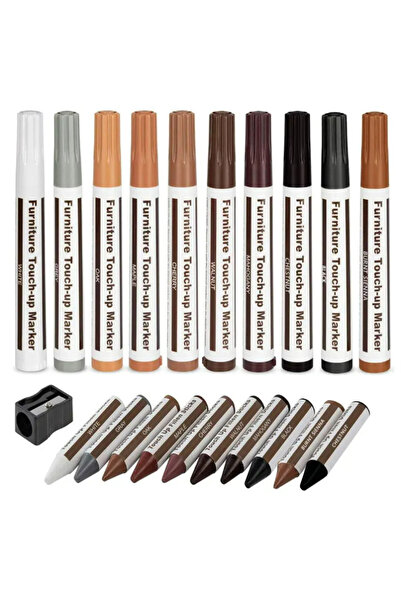 zola Set 21 piese reparare zgarieturi mobila si parchet, 10 markere, 10 creio...