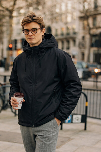 DAMGA JEANS Ανδρικό Με τσέπες Elite Comfort Με φόδρα Μαύρο αδιάβροχο και αντι...