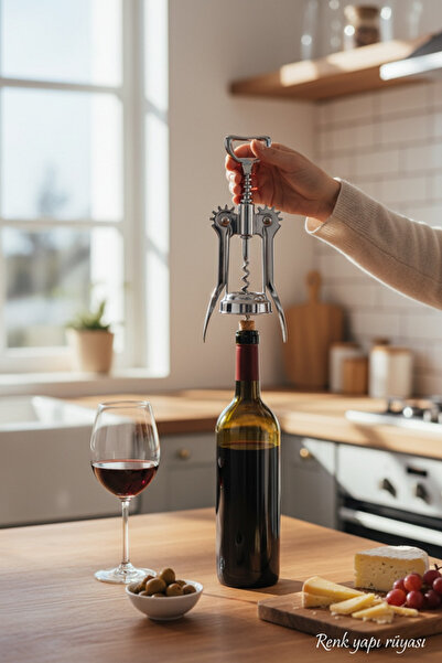 RENK YAPI RÜYASI Practical Stainless Turbine-Resistant Metal Corkscrew