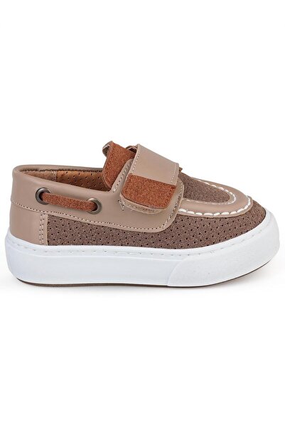 Civil Boys Pantofi casual din piele intoarsa cu o singura banda velcro 22 - Bej
