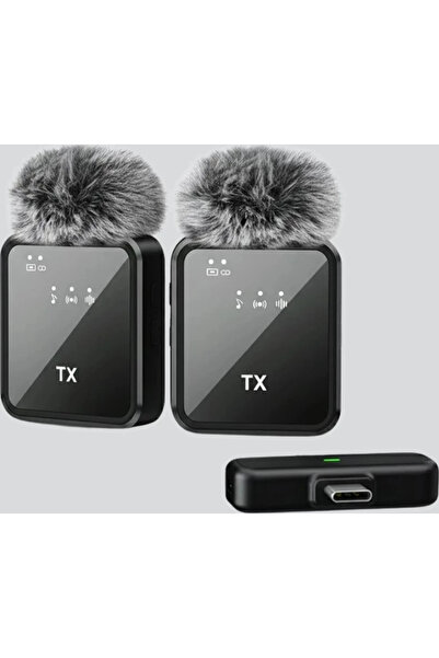 pukotech F15 Profesyonel 2 Lİ Kablosuz Yaka Mikrofonu 2in1 Mikrofon Type-C/Lightning