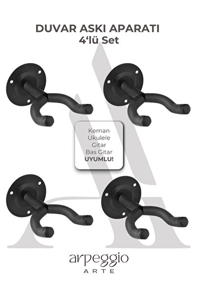 arpeggio ARTE 4 Pieces of Wall-Mounted Guitar Hangers – Instrument Wall Mount...