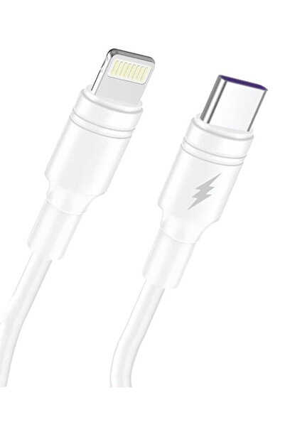 Maxcell (SJX-211) Cablu Date si Incarcare, USB-C la Lightning, 5A, 1m, Alb