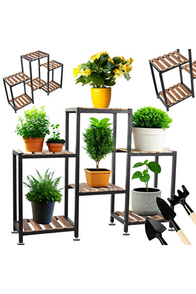 OEM Suport înalt din lemn pentru flori cu 6 zone pentru flori