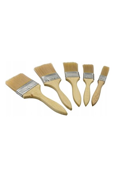 zola Set de 5 pensule, cu mâner din lemn, diferite dimensiuni