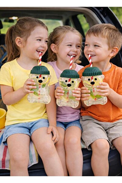 CKM silikon كوب تدريب لطيف على شكل دب مع مصاصة