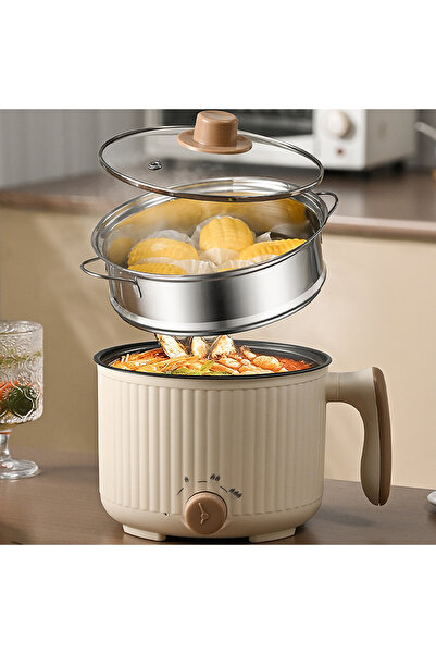 Sumkyle Hot Pot with Steamer, Multifunctional Mini Hot Pot Portable Non-Stick...