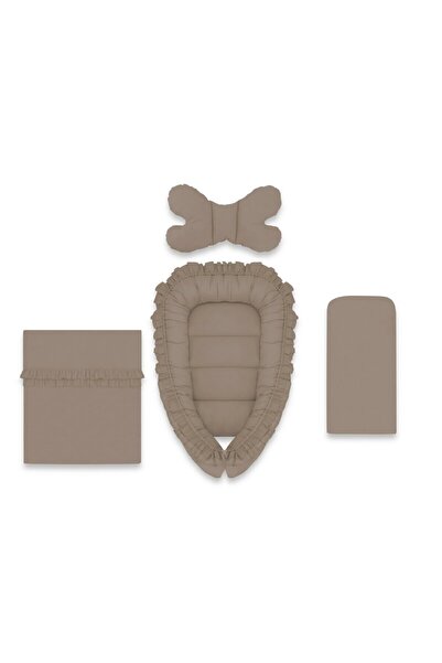MimiNu Set 4 in 1 Cosulet bebelus, MimiNu, Baby Cocoon 75x55 cm, Mocha