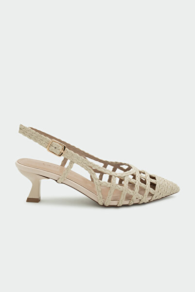 LAMİNTA Γυναικείο δέρμα Wenty Με πλεκτή λεπτομέρεια Παπούτσι με τακούνι